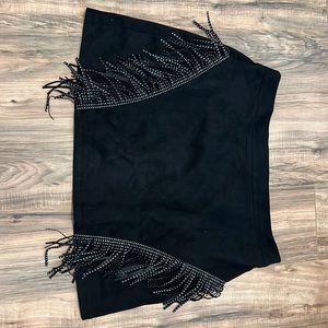 Black fringe skirt